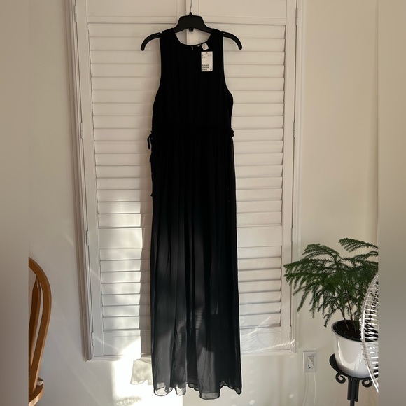 NWT H&M Long Black Dress - Size 14 - Picture 5 of 9